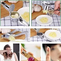 Aider Garlic Press Mincer Ginger Crusher Peeler Squeezer Heavy Duty Zinc Alloy Garlic Presser Chopper Professional Food Prep Grade Dishwasher Safe Easy to Clean-thumb3