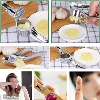 Aider Garlic Press Mincer Ginger Crusher Peeler Squeezer Heavy Duty Zinc Alloy Garlic Presser Chopper Professional Food Prep Grade Dishwasher Safe Easy to Clean-thumb4