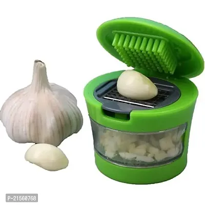 Aider Garlic Cutter Garlic Press Multi Functional Ginger Mashing Garlic CutterMini Chopper Garlic Chopper Peeler Slicer Mincer Cutter Crusher Dicer-Garlic Press-thumb0