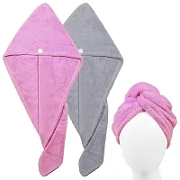 Aider Hair Towel Wrap Absorbent Towel Hair-Drying Quick Dry Shower Caps Bathrobe Magic Hair Warp Towel Super Quick-Drying Microfiber Bath Towel Hair Dry Cap Salon Towel (Multicolor)-thumb1