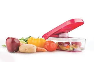 RICCO STRADA Ganesh Plastic Chopper Vegetable and Fruit Cutter, Red-thumb2