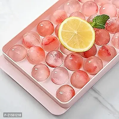 Aider Plastic Reusable Flexible Round Ice Cube Trays, 33 Cavity Mini Round Ice Plastic Tray Molds for Whiskey  Cocktails, Keep Drinks Chilled Multicolor (Pack of 1)-thumb4