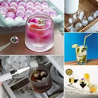 Aider Plastic Reusable Flexible Round Ice Cube Trays, 33 Cavity Mini Round Ice Plastic Tray Molds for Whiskey  Cocktails, Keep Drinks Chilled Multicolor (Pack of 1)-thumb1