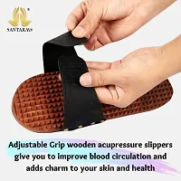 Santarms Acupressure Slippers for Men Women Foot Massager Wooden Acupuncture Gift mom dad Gifts Home accupressure Tools Bathroom Slippers | Footwear or Foot Wear-thumb4