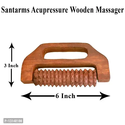 Santarms Handmade Acupressure Wooden Massager(8x15x3) [Brown Colour] Pain Stress Relief-grahpravesham Item-grah pravesh Gift- use as a Gift-thumb2