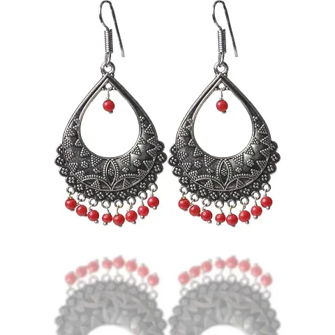 Santarms Crafts Meenakari Earring (Red)