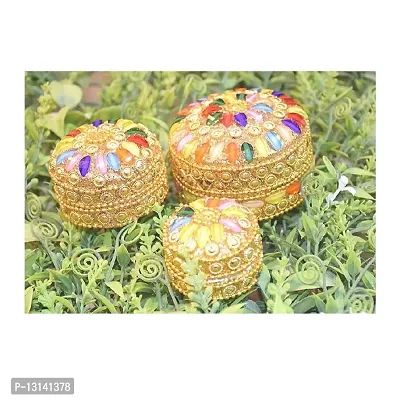 Chauhan Handcrafted Gifting Sindoor Moti Dibbi | Kumkum Box Gift Fancy | Decoration Gift Box | Decoration Box for Gift  Fancy Sindoor Box | Sindoor Dibbi (Size S, M, L)-thumb2