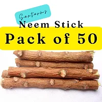 Santarms Ayurvedic Natural Organic FRESH NEEM Stick - neem Datun Toothbrush Nim Tree Twigs Chew Sticks for Brushing Teeth Removes Bad Breath, Relieve Tooth Ache - Pack of 50 Pieces-thumb1