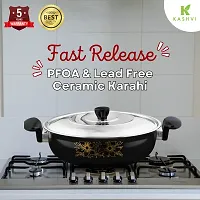 Kashvi Kitchen Accessories | kadai/kadhai/karahi |26cm Diameter 3.5L Capacity Pan Non Stick naturally Induction/Gas stove/Electric capability Cookware Cooking Cooktop Combo Set | Made of Cast Iron-thumb2