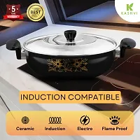 Kashvi Kitchen Accessories | kadai/kadhai/karahi |26cm Diameter 3.5L Capacity Pan Non Stick naturally Induction/Gas stove/Electric capability Cookware Cooking Cooktop Combo Set | Made of Cast Iron-thumb3