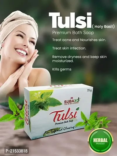 SUBAXO Tulsi Bath Soap | Premium Bath Soap for Glowing Skin (75g Each, Pack Of 9)-thumb3