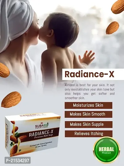 SUBAXO Radiance-x Bath Soap | Premium Bath Soap for Soft  Glowing Skin (75g Each, Pack Of 2)-thumb2