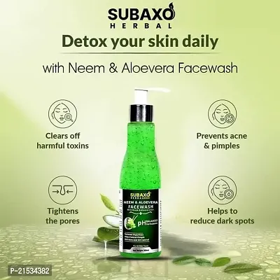 SUBAXO Neem Aloe vera Face Wash(200 ml) and Orange Herbal Face Wash(120 ml) Combo-thumb5