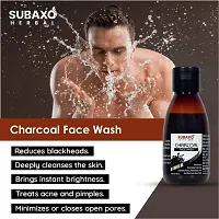 Subaxo Herbal Charcoal | Ayurvedic | Deep Cleansing | Bath Soap(100 g Each, Pack Of 2) And Charcoal Herbal Face Wash(100ml)- Combo Pack For Women  Men-thumb2