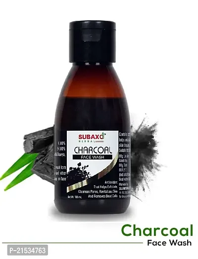 Subaxo Herbal Charcoal | Ayurvedic | Deep Cleansing | Bath Soap(100 g Each, Pack Of 2) And Charcoal Herbal Face Wash(100ml)- Combo Pack For Women  Men-thumb5