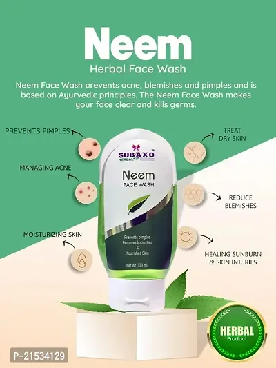 SUBAXO Red Onion Herbal Hair Wash (120ml) and Neem Herbal Face Wash | Nourishes Skin  Prevent Impurities (100ml) combo-thumb2