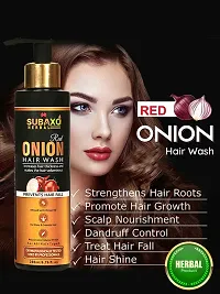Subaxo Herbal Almond  Chandan (Sandalwood) Ayurvedic Soaps (75 g Each, Pack Of 2) And Onion Shampoo | Anti Hair Fall | For Stronger  Silkier | (200ml) Combo Pack-thumb1