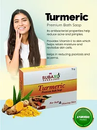 SUBAXO Turmeric Bath Soap | Ayurvedic Soap for Soft  Glowing Skin| Glycerine Soaps| (75g Each, Pack Of 9)-thumb1