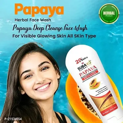 SUBAXO Almond  Chandan (Sandalwood) Bath Soaps (75 g Each, Pack Of 2) And Papaya Herbal Face Wash | Skin Glowing | Nourishing | (120ml) Combo Pack For Women  Men-thumb4