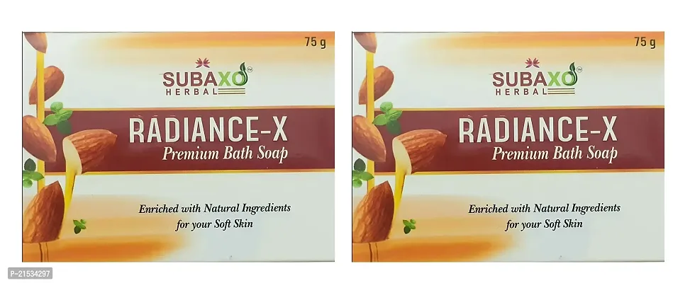 SUBAXO Radiance-x Bath Soap | Premium Bath Soap for Soft  Glowing Skin (75g Each, Pack Of 2)-thumb0