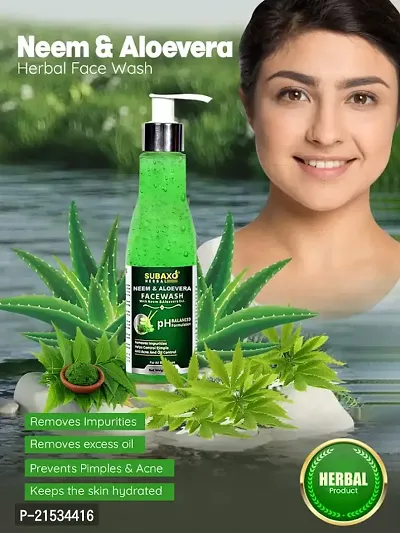 SUBAXO Charcoal Bath Soap(100 g Each, Pack Of 2) And Neem Aloe vera Face Wash (200ml)-thumb2