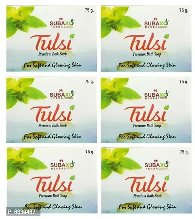 Subaxo Herbal Tulsi Soap 6 Pc Each 75 G