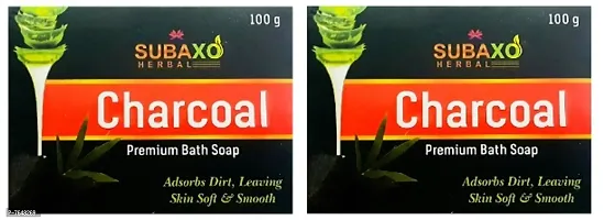SUBAXO Charcoal Bath Soap | Premium Bath Soap for Deep Cleaning  Anti Pollution Effect , Leaves Skin Soft  Smooth 2 Pc Each 100 G-thumb0