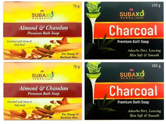 Combo Pack Of SUBAXO Almond  Chandan Bath Soap Young  Radiant Skin