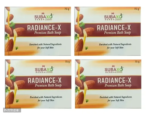 SUBAXO Radiance-x Bath Soap | Premium Bath Soap for Soft  Glowing Skin (75g Each , Pack Of 4)