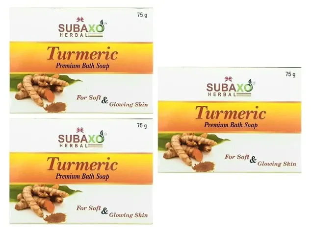 Combo Pack Of SUBAXO Turmeric Bath Soap For Soft  Glowing Skin