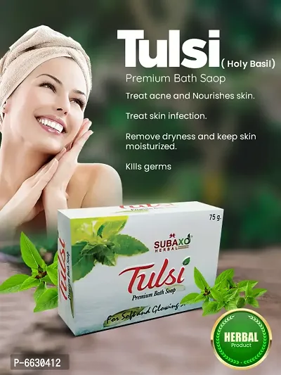 Subaxo Herbal Tulsi Soap 3 pc Each 75 G-thumb3