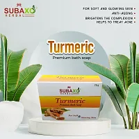Subaxo Herbal Turmeric Premium Bath Soap 6 Pc Each 75 G-thumb2