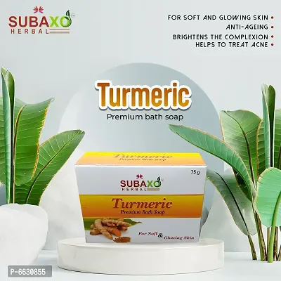 Subaxo Herbal Turmeric Premium Bath Soap 6 Pc Each 75 G-thumb3