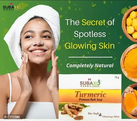 SUBAXO Turmeric Bath Soap | Premium Bath Soap for Soft  Glowing Skin (75g Each , Pack Of 9)-thumb2