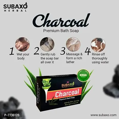 SUBAXO Almond  Chandan Bath Soap | Premium Bath Soap for Young  Radiant Skin 3 Pc Each 75 G  Charcoal Soap 3 pc Each 100 G-thumb4