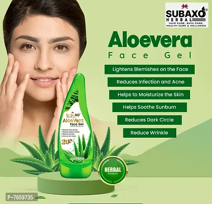 SUBAXO Aloe Vera Herbal Face Gel |Reduce Dark Circle  Act As Anti Acne 2 Pc Each 120 Ml-thumb4