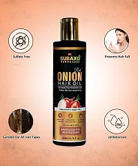 SUBAXO Red Onion Herbal Hair Oil | Prevents Hair Fall |Makes Hair Silkier  Stronger 2 Pc Each 200 Ml-thumb1