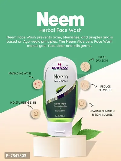 SUBAXO Neem Herbal Face Wash | Nourishes Skin  Prevent Impurities (100ml)-thumb2