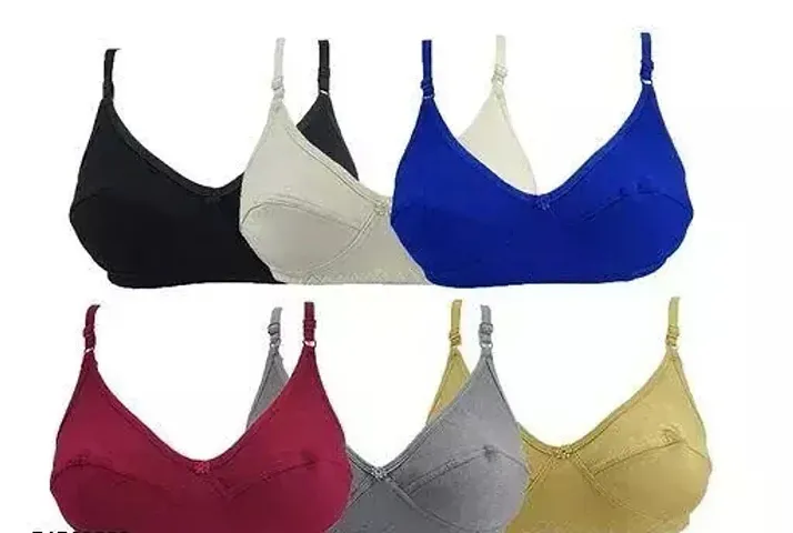 Stylish Blend Solid Bras For Women, Pack Of