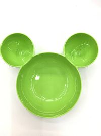 Kids Attractive Plastic Sectioned Feeding Mickey Plate  - Pack Of 3 - Assorted Colors-thumb1