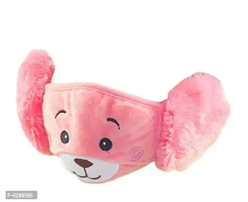 PRIONSA Plush Warm Winter Earmuff Masks For Kids - Random Designs - Pack of 1 - Pink-thumb3