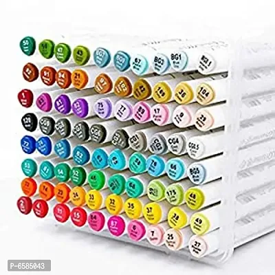 Touch cool Alcohol Markers Professional Art Set 80- Double Ended Blendable Alcohol Based Ink Colors with Fine and Chisel Tip. Perfect for Artists Beginners Adults and Kids - Marker Set of 80-thumb0
