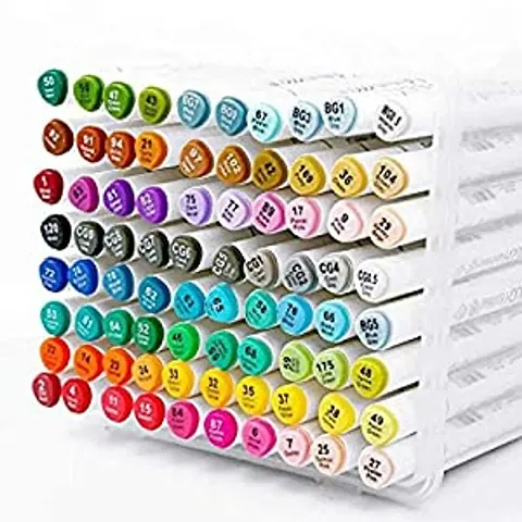 Touch cool Alcohol Markers Professional Art Set 80- Double Ended Blendable Alcohol Based Ink Colors with Fine and Chisel Tip. Perfect for Artists Beginners Adults and Kids - Marker Set of 80
