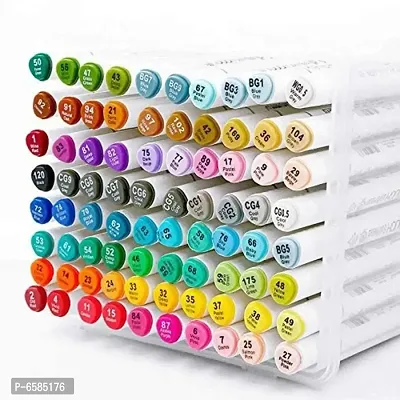 Touch cool Professional Art Set 60- Double Ended Blendable Alcohol Based Ink Colors with Fine and Chisel Tip. Perfect for Artists Beginners Adults and Kids - Marker Set of 60-thumb0