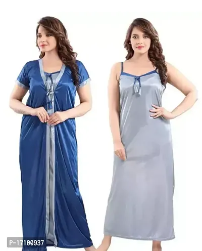 Elegant Satin Nightdress For Women-thumb0