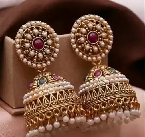 Traditonal Ethnic Platted Big Earrings For Women/Girls