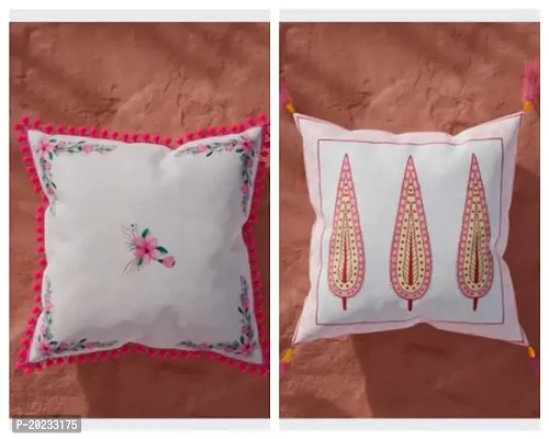 Premium Poly Cotton Printed Cushion Covers   A Combo of Two Cushion Cover