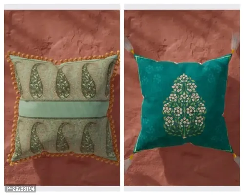 Premium Poly Cotton Printed Cushion Covers   A Combo of Two Cushion Cover