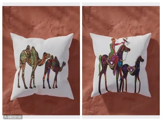 Premium Poly Cotton Printed Cushion Covers   A Combo of Two Cushion Cover