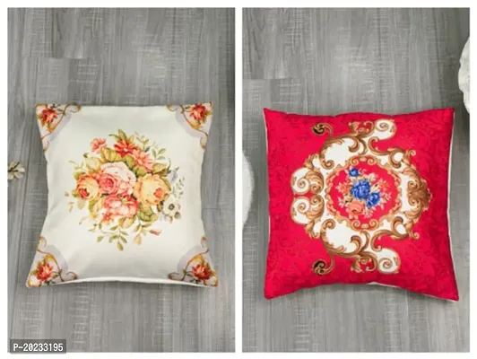 Premium Poly Cotton Printed Cushion Covers   A Combo of Two Cushion Cover